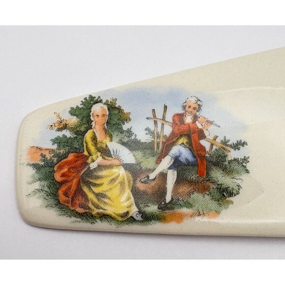 Vintage Wedding Cake Server With Romantic Scene Baroque Style Ceramic - Picture 7 of 8